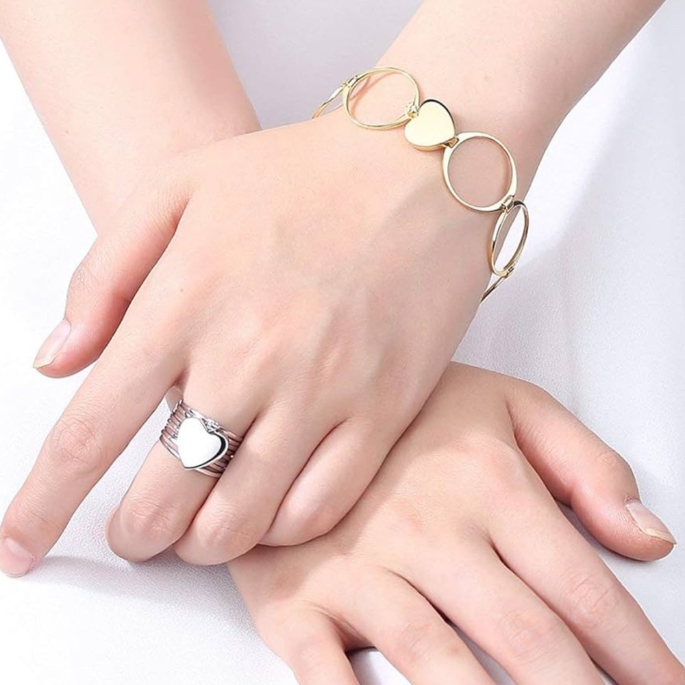 2-in-1 Retractable Ring Love Heart Folding Magical Jewelry - Turns Into Bracelet